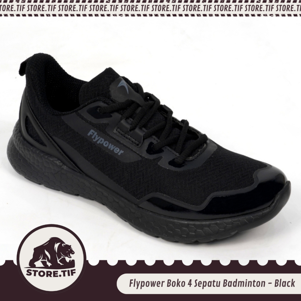 Flypower Boko 4 Sepatu Badminton / Badminton Shoes - Black