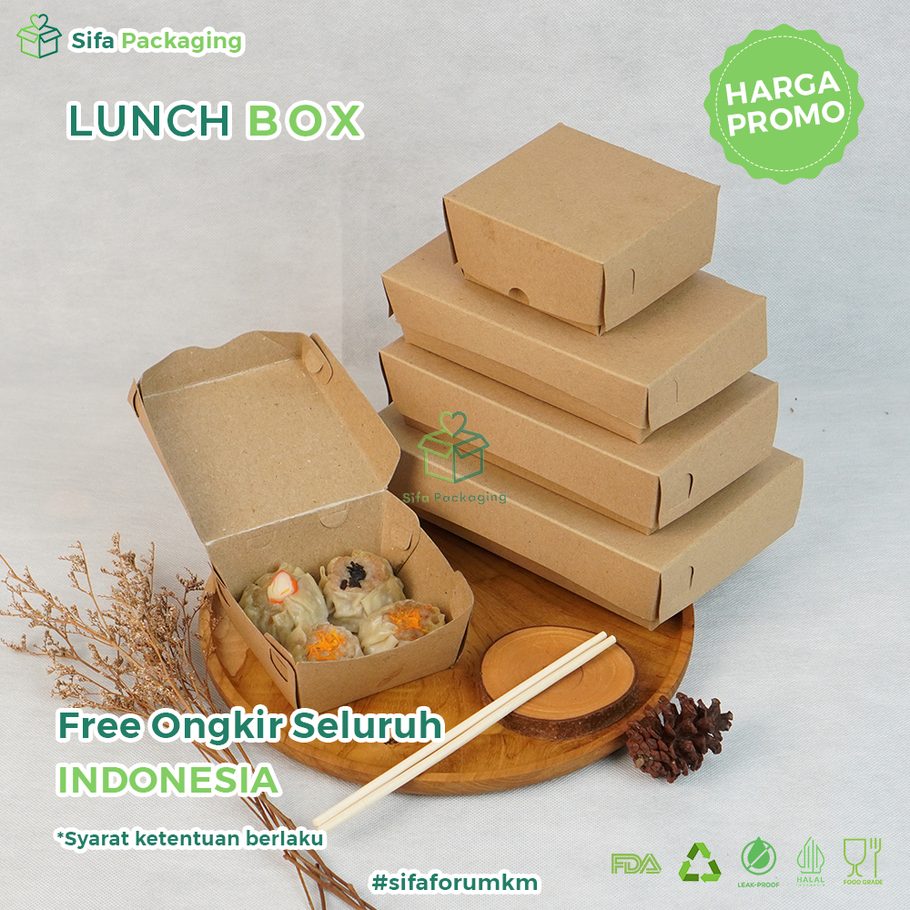 Lunch Box Paper Kraft Coklat Laminasi Ukuran S Ekonomis S M Ekonomis S M L Dus Nasi Kotak Takeaway