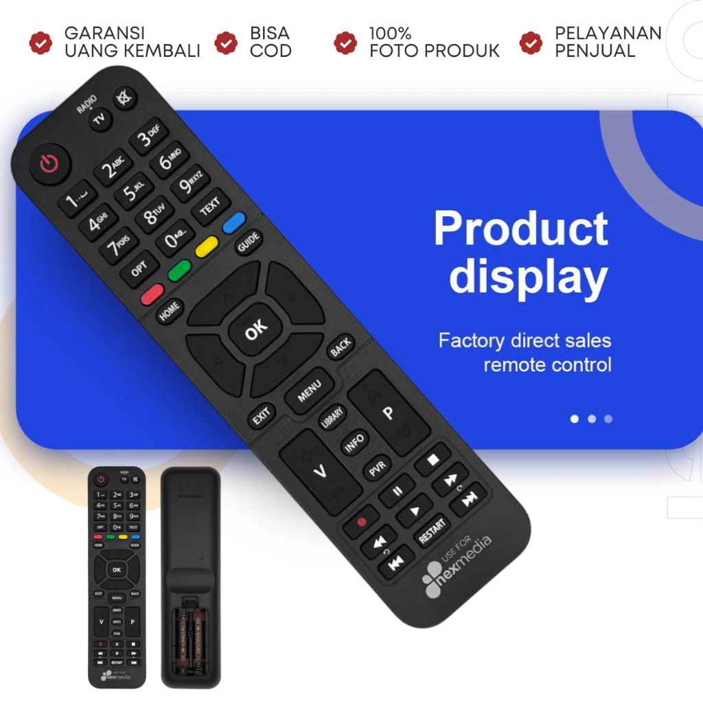 Remot Remote Receiver Parabola NEXMEDIA Set Top Box DVB T2 / K-vision K1100 STB Nex media C1100