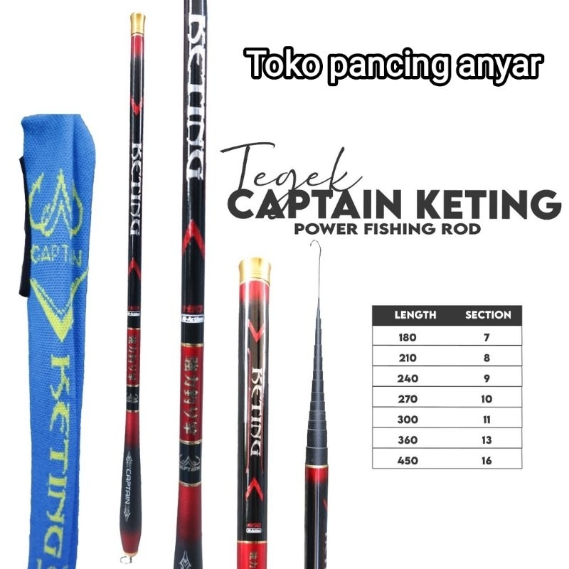 Joran tegek ros pendek Captain keting