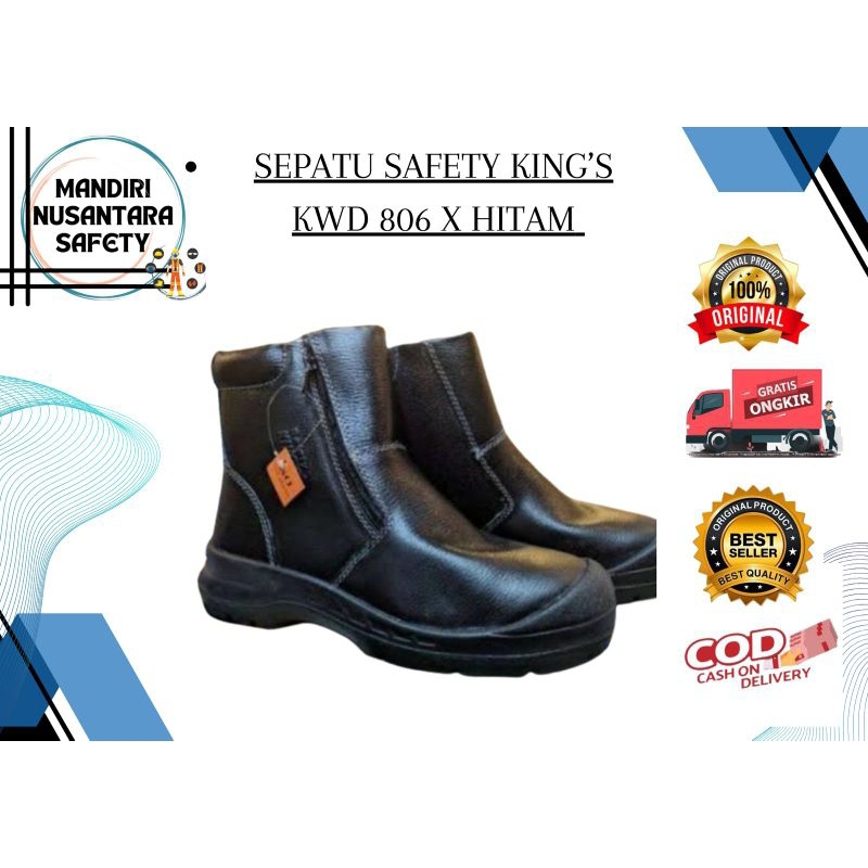 Sepatu Safety Shoes KING'S KWD 806 X Hitam/ Sepatu King 806 X Hitam Murah/ Safety Shoes king 806X / 