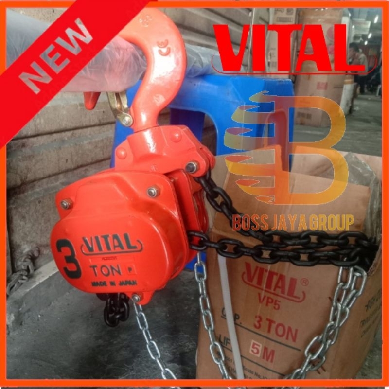 Chain block 3 ton x 12 meter vital japan