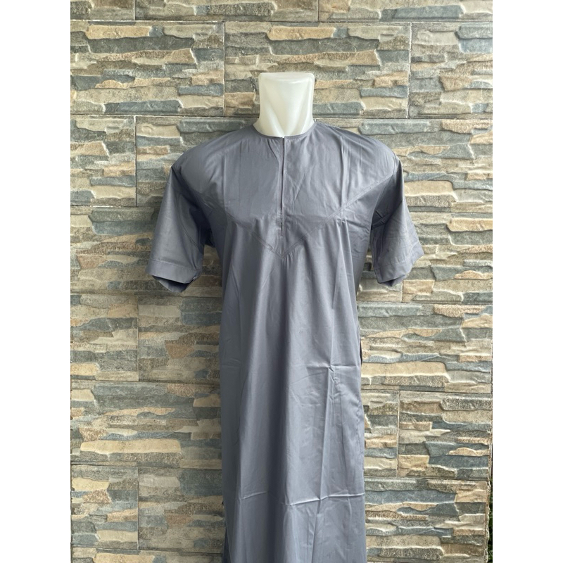 Gamis Pria Oblong Jubah Lengan pendek Tanpa Kerah Doby Jubah Pria Dewasa