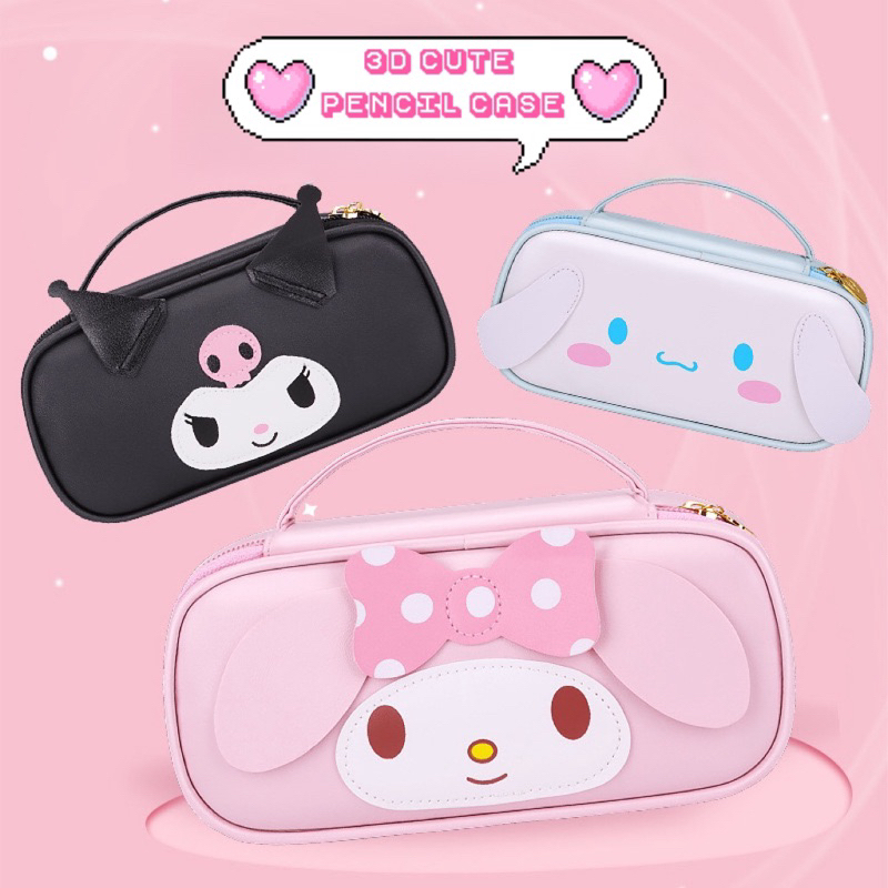 

Tempat Pensil Sanrio 3D PU Leather | Kotak Pensil Melody Kuromi Cinnamoroll