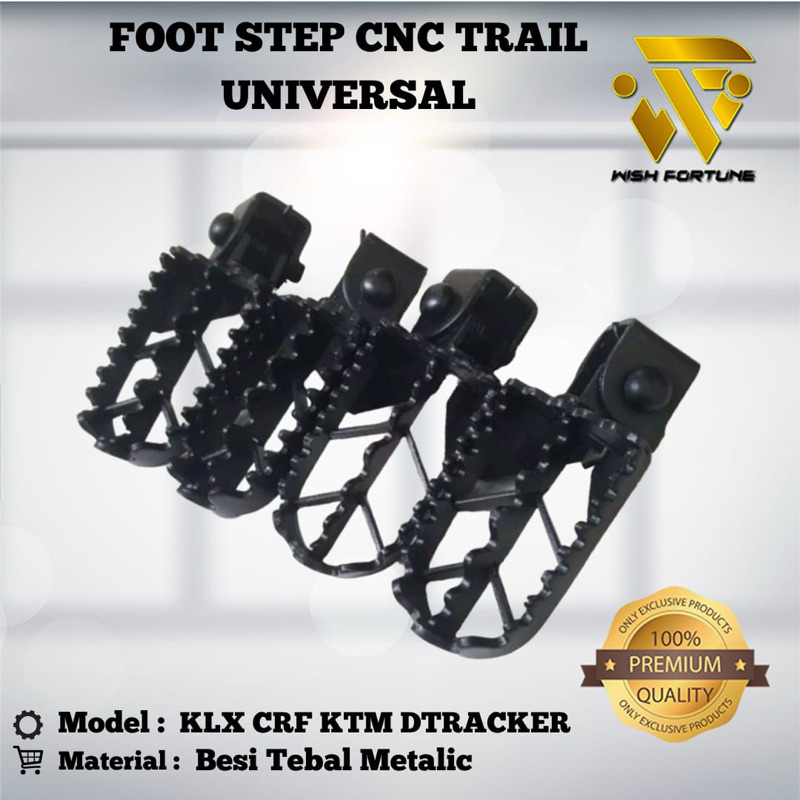 Footstep Pijakan Kaki CNC Step Depan Belakang Bahan Dural Baja KLX CRF WR Universal Metalic