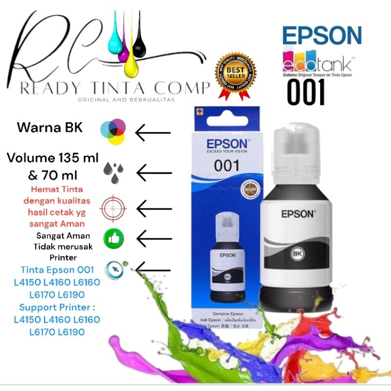 Tinta Epson 001 Original BLACK