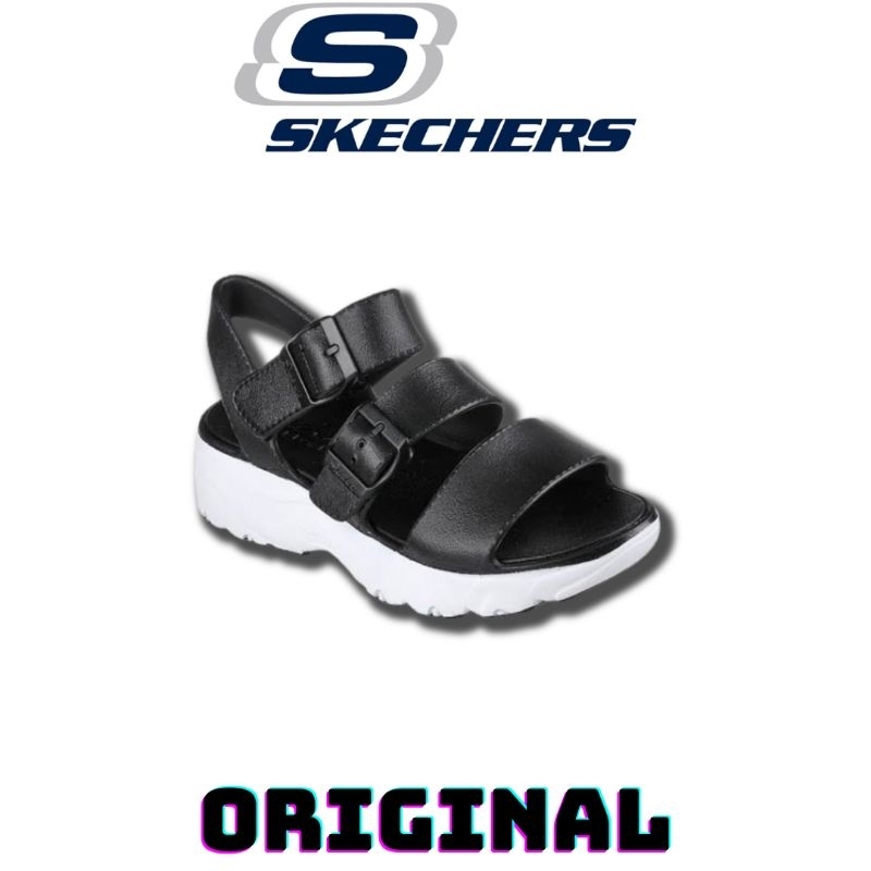 Sandal Skechers D'lites 2.0 Bright Vibes Black White Women's ( 111245/BKW ) Original