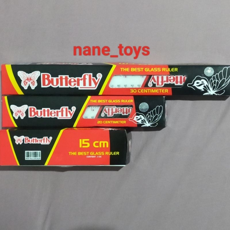 

Mistar Butterfly Penggaris Butterfly Ukuran 15, 20, 30 cm