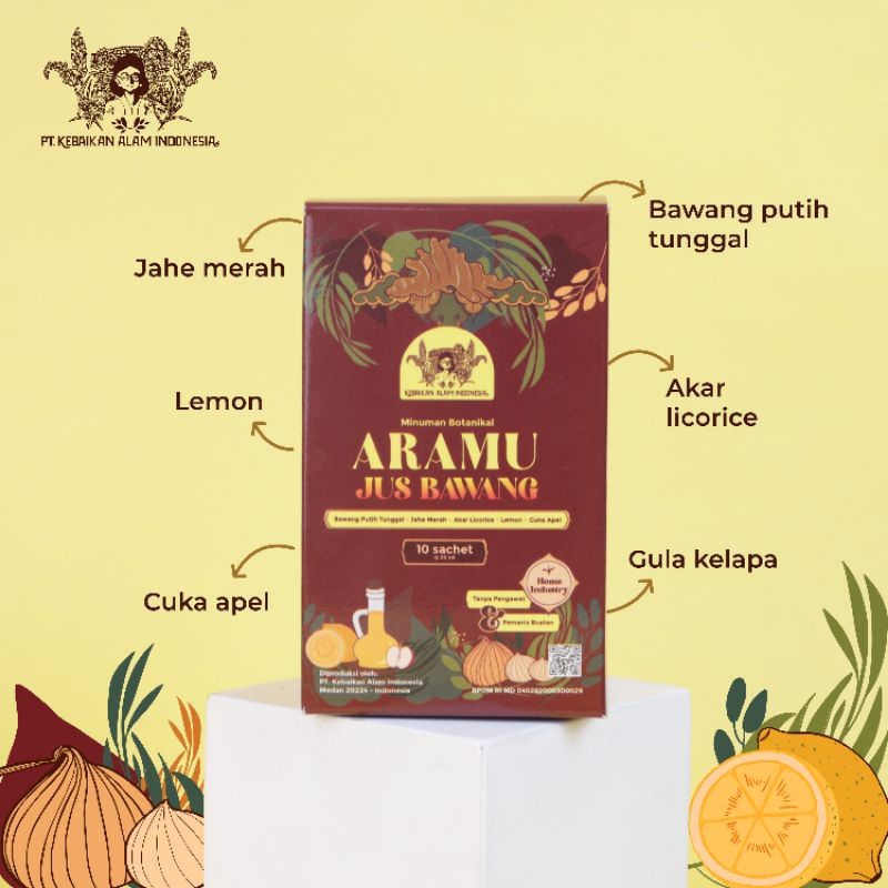 

ARAMU JUS BAWANG / MINUMAN BOTANIKAL / JAMU INSTAN SACHET SIAP MINUM