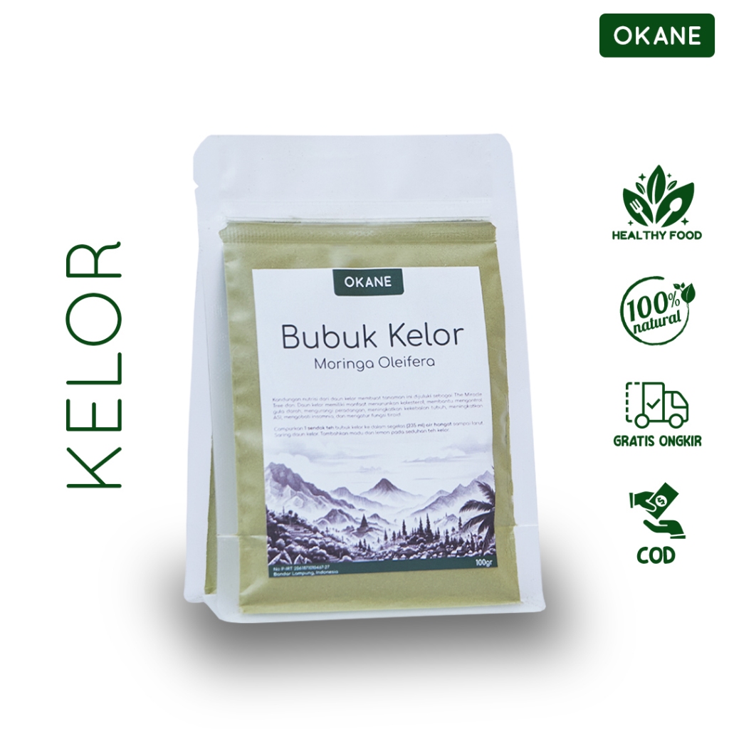 

Daun Kelor Bubuk Organik asli ( Moringa oleifera ) OKANE 100gr