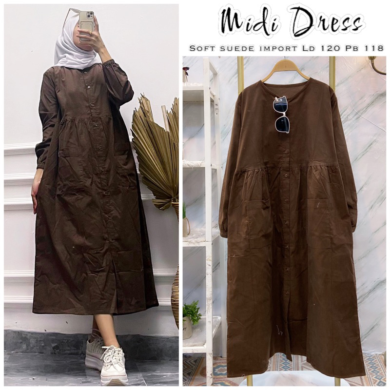 Midi dress katun twill