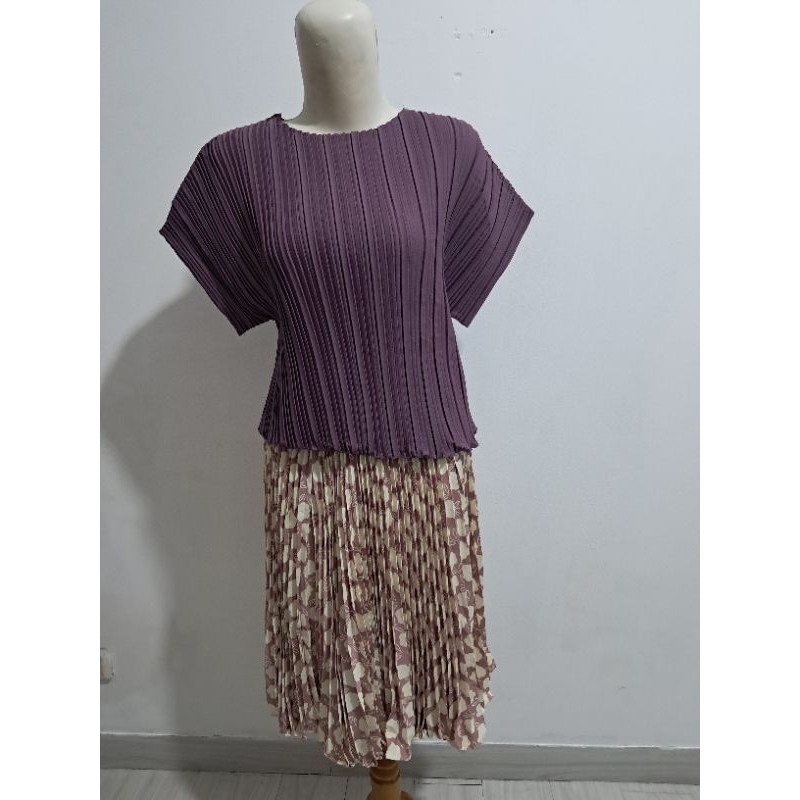 Blouse Plisket Bangkok Polos Mewah