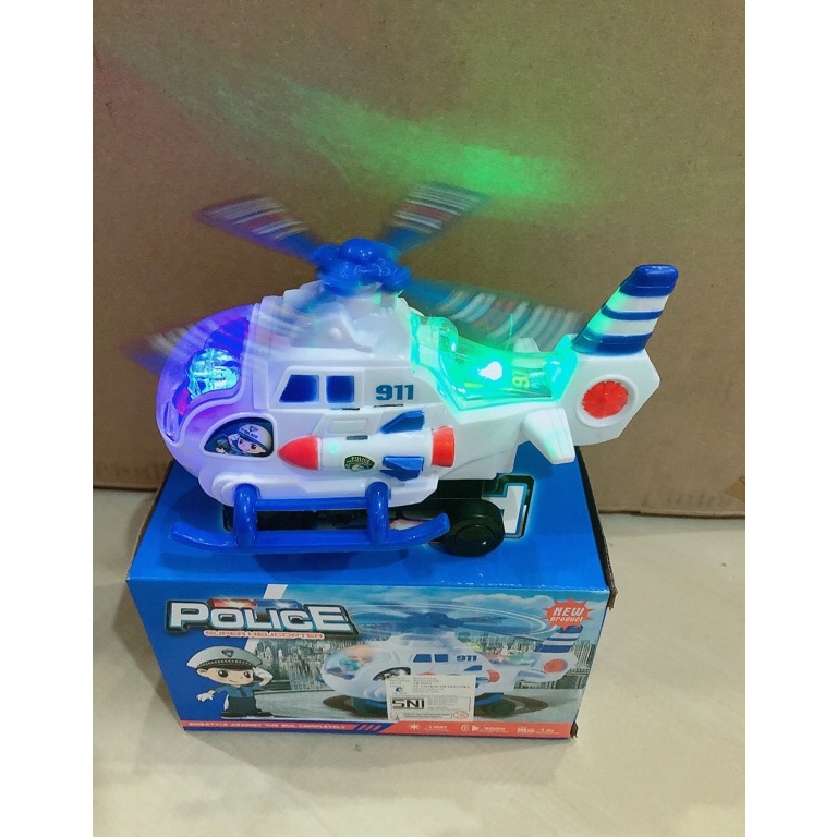 ART W77H Mainan Helikopter Police rescue Helikopter ATTACK suara dan lampu