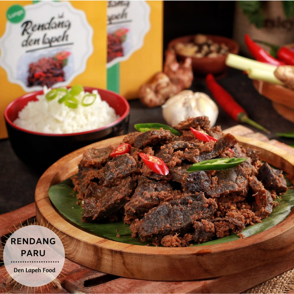 

Rendang Den Lapeh - Rendang Paru Asli Padang Rendang Premium 250 Rendang paru