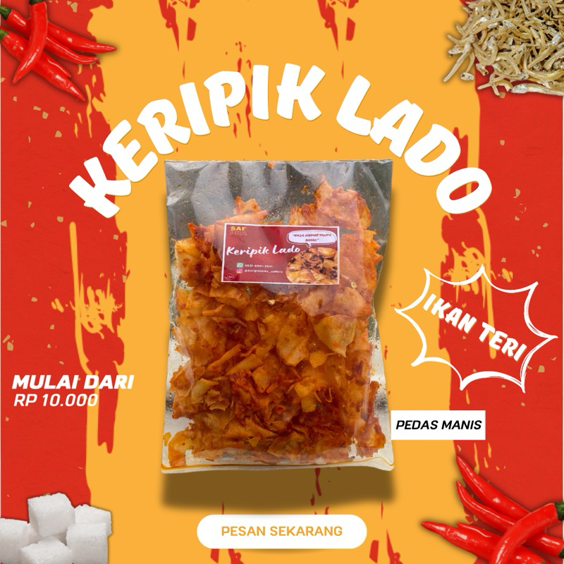 

KERIPIK LADO SAFBRA IKAN TERI PEDAS MANIS GURIH