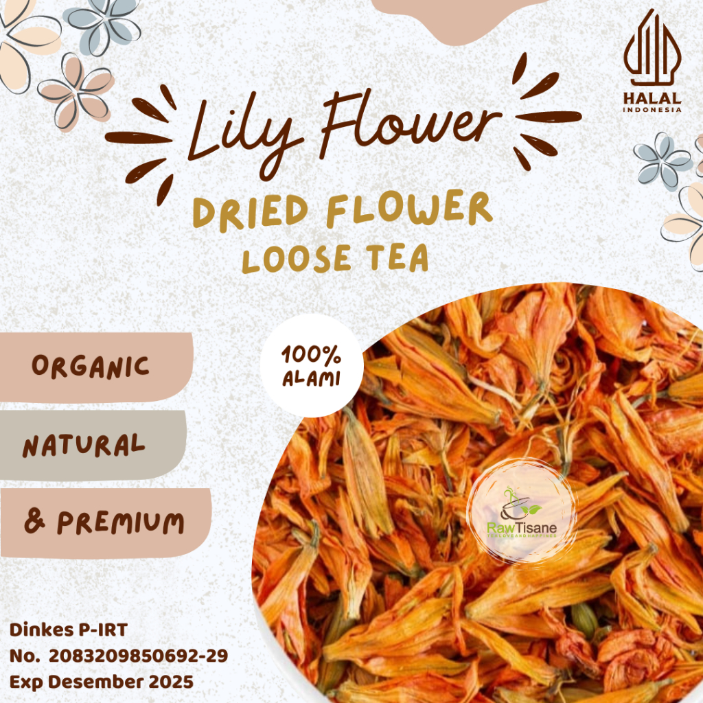 

RAW TISANE Orange Lily Flower Tea / Teh Bunga Lily Orange Isi 100 Gram