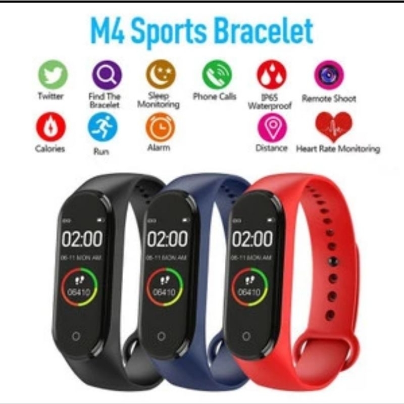 Smart Band Sport M4 Smart Bracelet Heart Rate Monitoring Blood Pressure Blood Oxygen