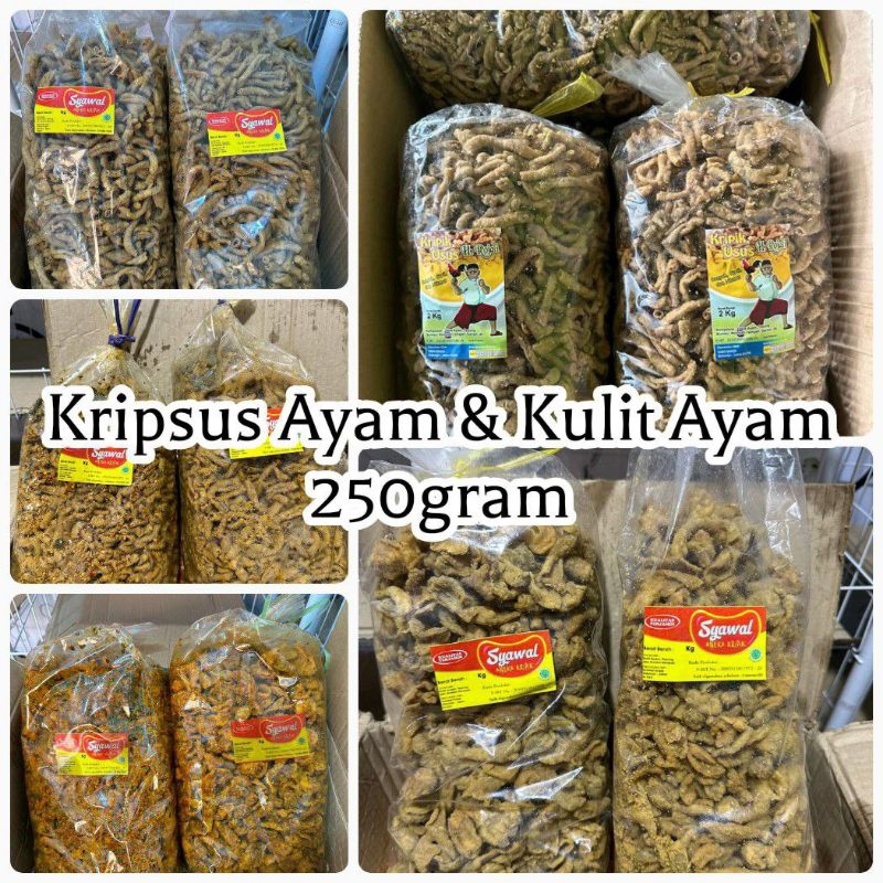 

Keripik Usus Ayam & Keripik Kulit Ayam Original Pedas 250gram