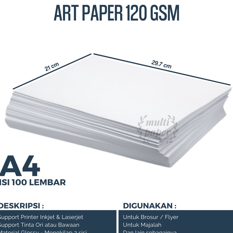 

High Quality Kertas Art Paper 12 gsm A4 isi 1 lembar Kertas Flyer A4