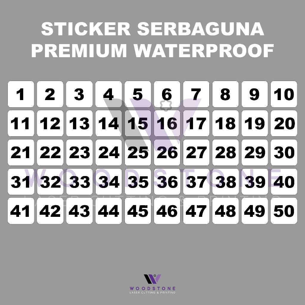 

[50 PCS] Sticker Bulat Nomor Meja / Antrian / Loker - Stiker Pack Premium Tahan Air