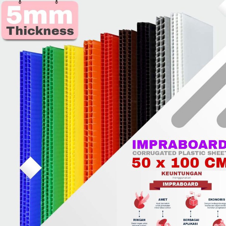

Garansi Termurah Impraboard Infraboard 5mm 5 x 1 cm 5x1 cm 1x5 cm PP Board Art Board Imfraboard Karton Plastik