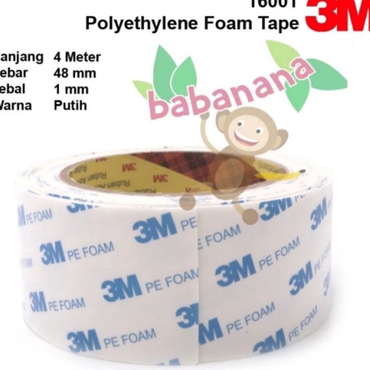 

Update Meriah Double Sided Tape Foam 3M 16T Putih 4M x 48mm x 1mm dobel tip