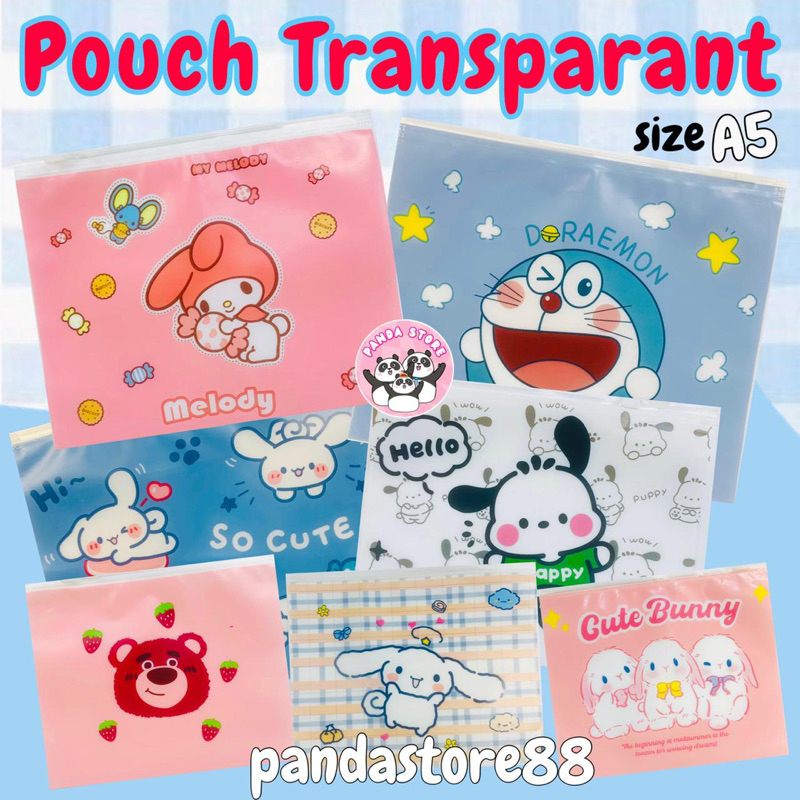 

Pouch Map transparan A5 serbaguna sanrio lucu untuk alat tulis dan dokumen