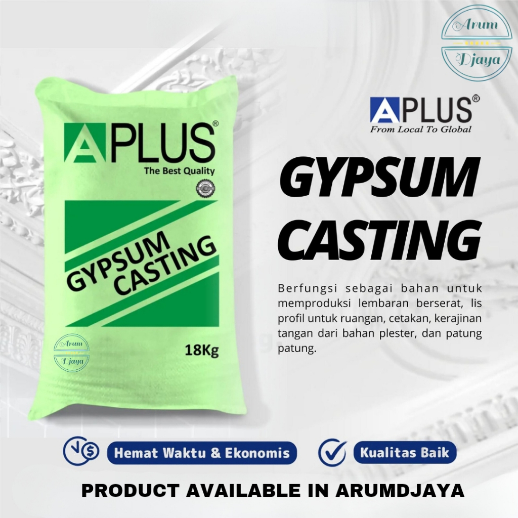 Gypsum APlus Casting - Semen Gypsum A plus Gipsum - Cetak List Plafon 500g
