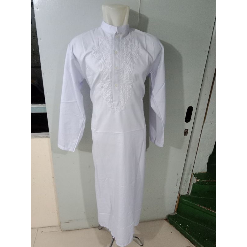 jubah pria lengan panjang Bordir / gamis pria dewasa / jubah saudi