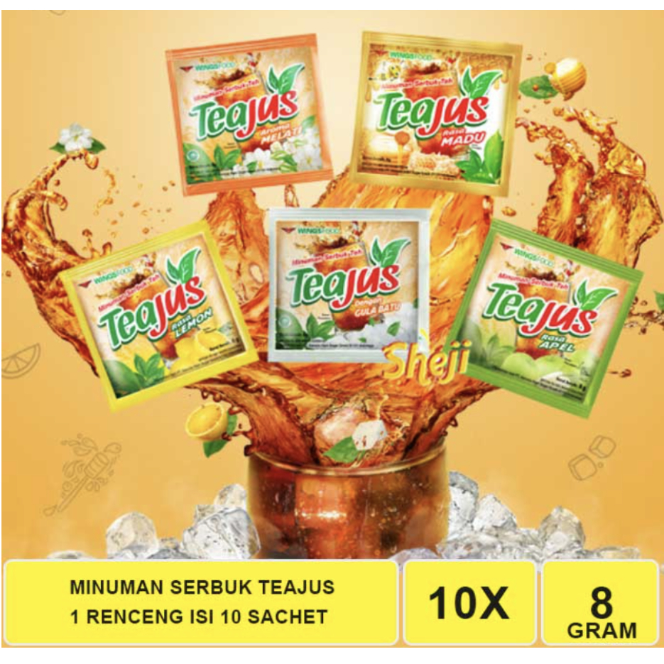 

Tea Jus Minuman Serbuk Rasa Teh Sachet - 10x 8 gram