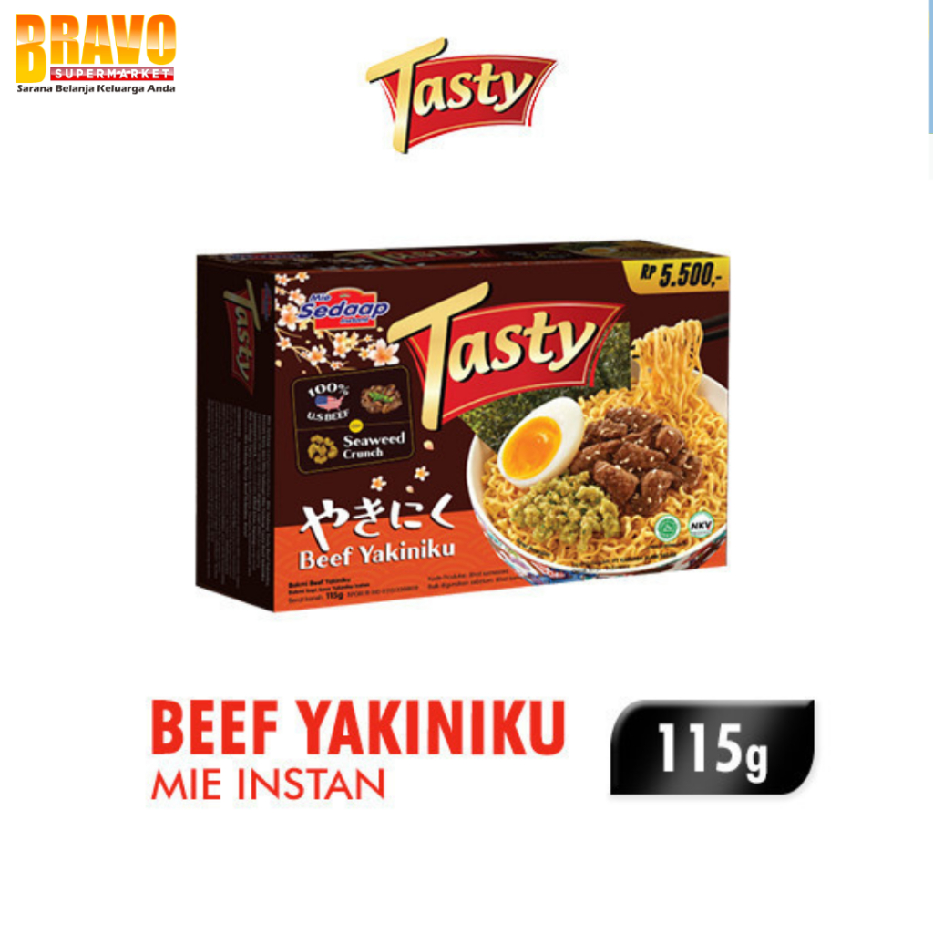 

Bravo Bojonegoro - Sedaap Tasty Mie Instan Beef Yakiniku 115GR