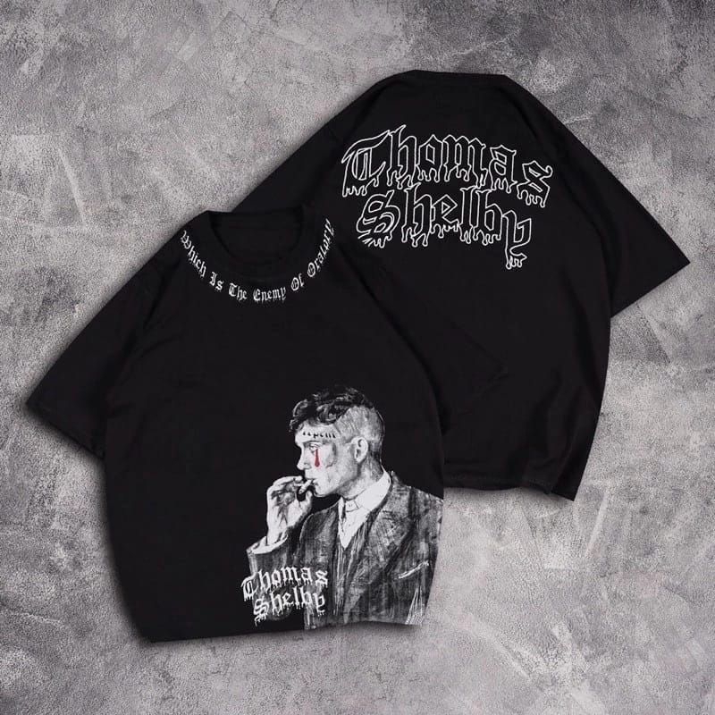 Kaos Oversize Wanita Thomas Shelby Bahan PE Rayon Fit XL