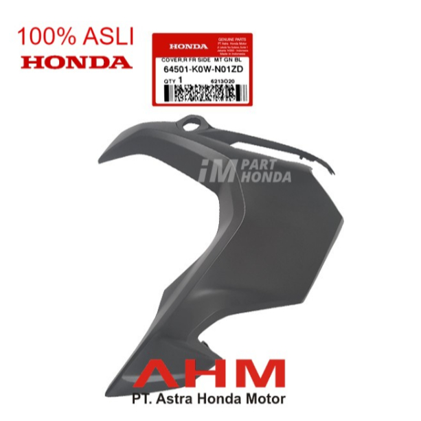 64501-K0W-N01ZD Cover R FR Side Sayap Kanan Motor Honda ADV 150 Hitam DOF