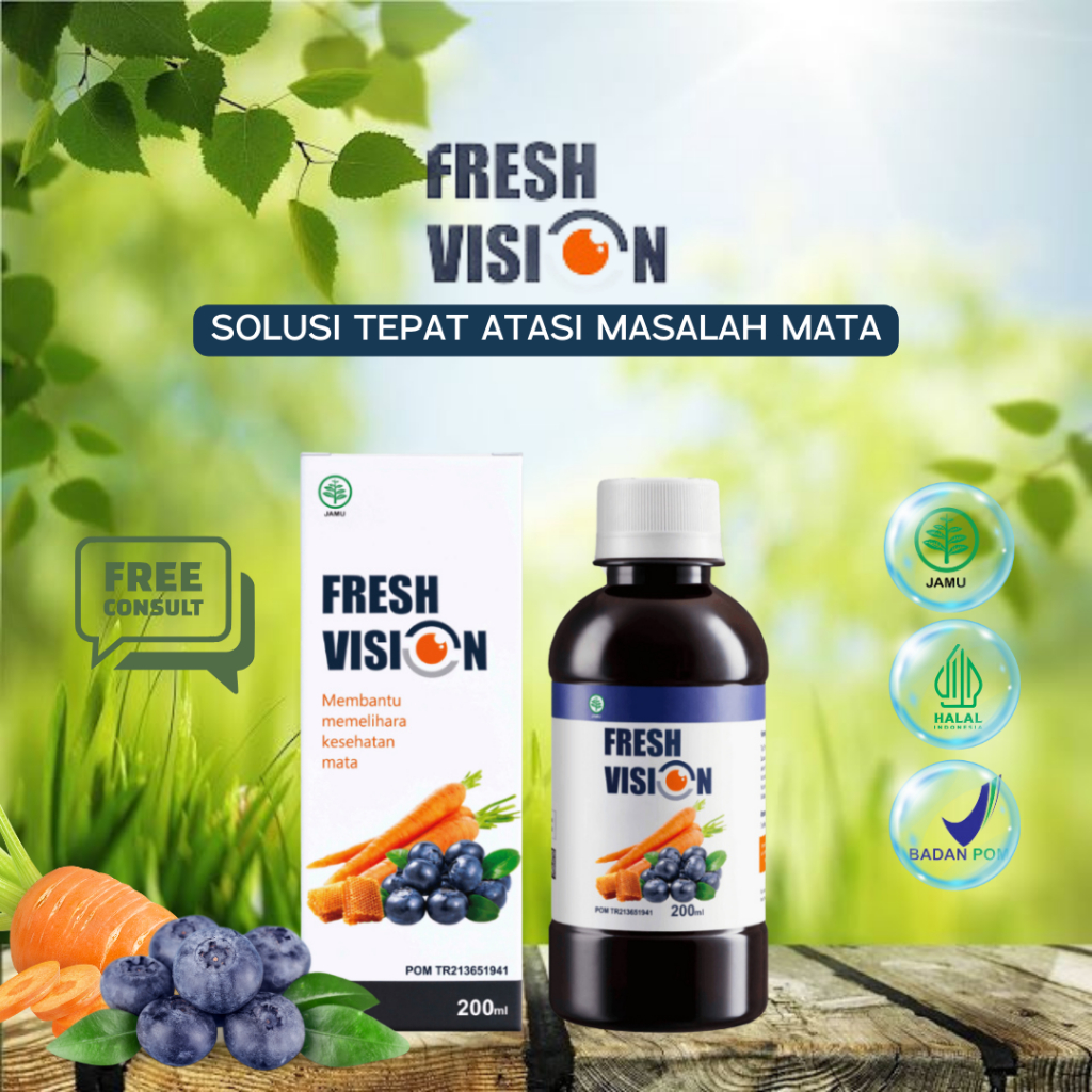 Fresh Vision Vitamin Obat Mata Merah Minus Rabun Katarak Glukoma Buram Tajamkan Pengelihatan Origina