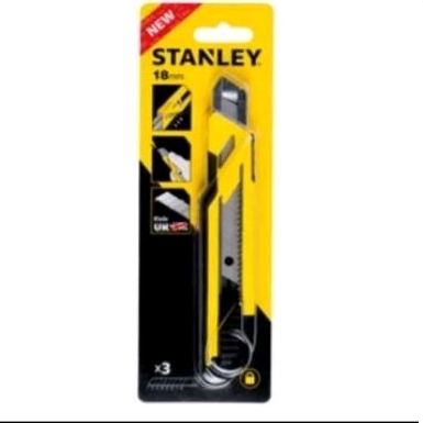 

Pisau Cutter 18mm ( 10265 ) ABS Auto Lock Snap-Off Knife Stanley