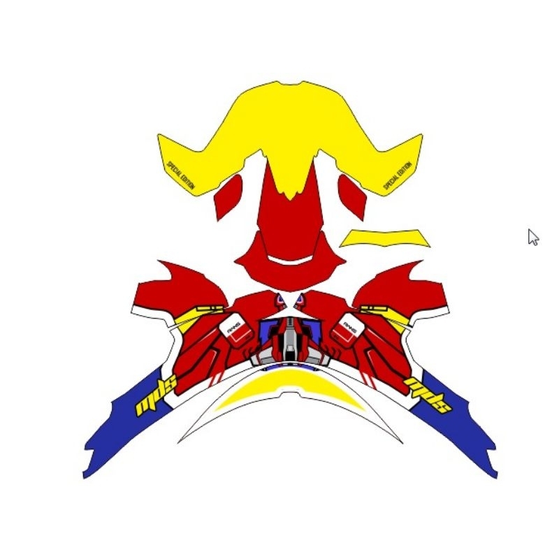 Decal Helm MDS cross custom desain Rans