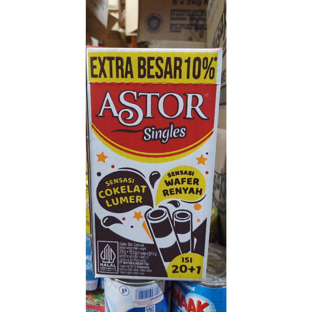 

NEW Astor Singles 21pcsx15.5 gram Wafer stik coklat