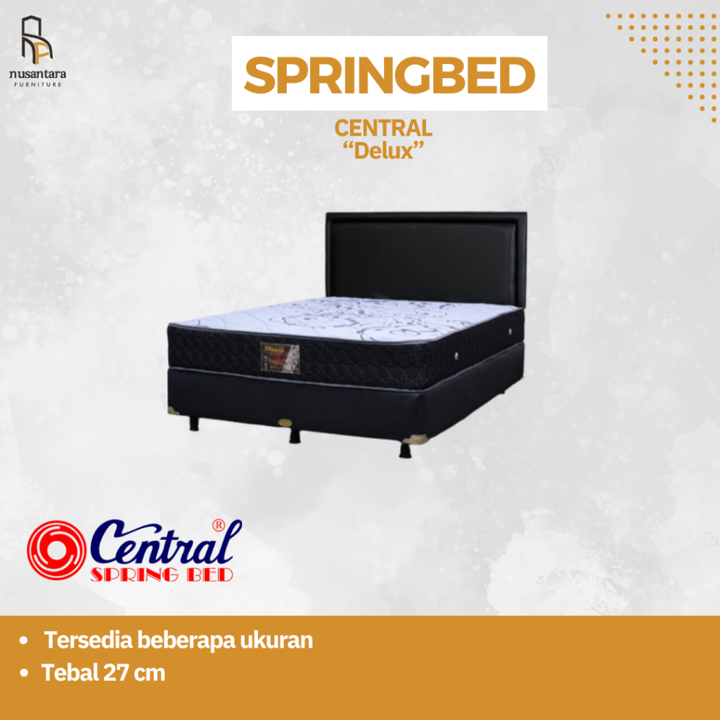 Springbed Kasur Central Delux  Produk Original (Bisa order matras saja / dan divan) Uk.160 X 200