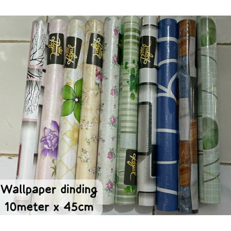 Wallpaper dinding ukuran 10meter x 45cm