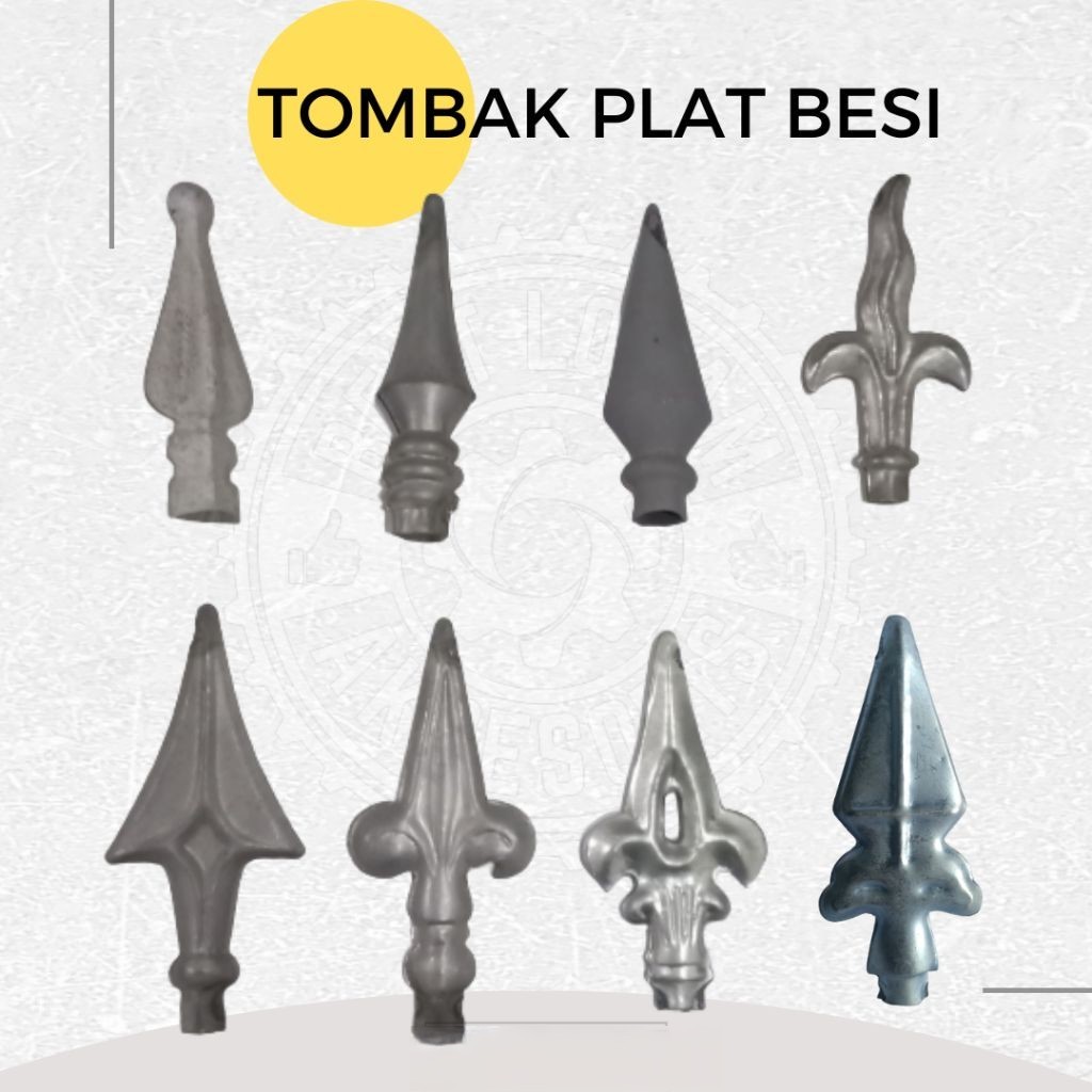 Aksesoris tombak pagar besi plat