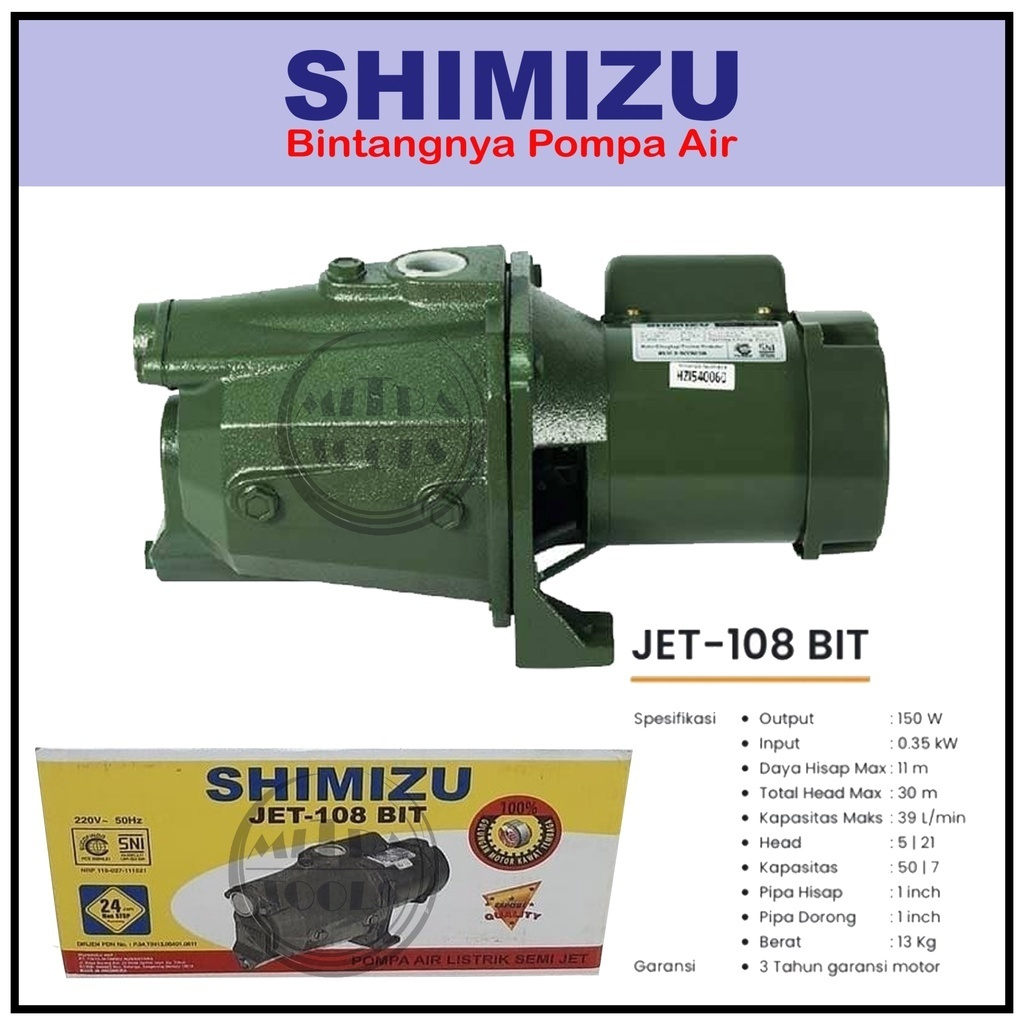 Pompa Air Jet Pump SHIMIZU PC 268 BIT / Pompa Shimizu Jet Pump JET 108 BIT GARANSI RESMI