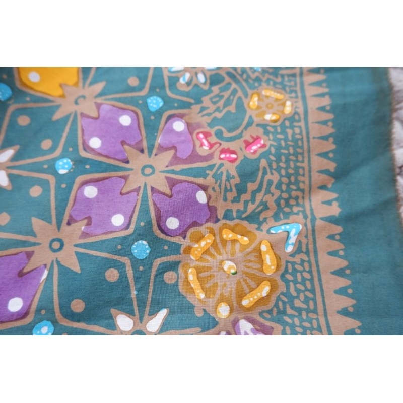 Kain Batik Cap Kombinasi Tulis Asli Motif Kawung latar Warna Hijau Coklat Milo Katun Prima produk te