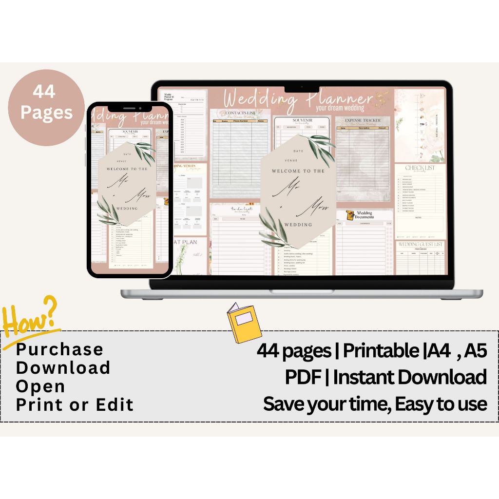 

WEDDING PLANNER DIGITAL OR PRINTABLE