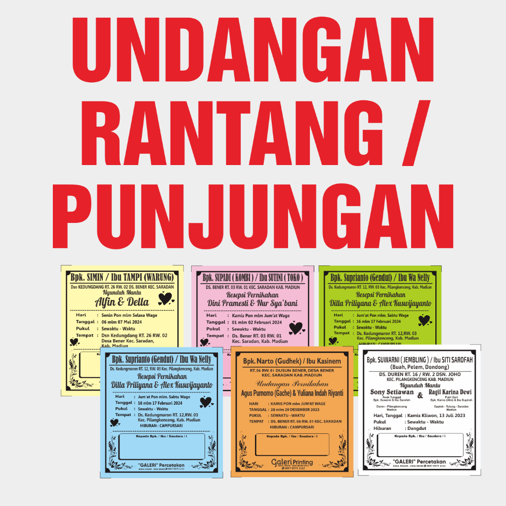 Undangan Rantang / Undangan Punjungan / Undangan Kopi Murah