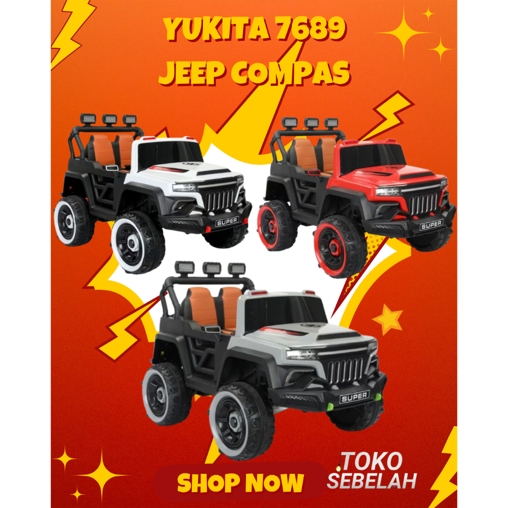 Mainan Mobil Anak Aki YUKITA 7689 JEEP COMPAS - MERAH - Merah2
