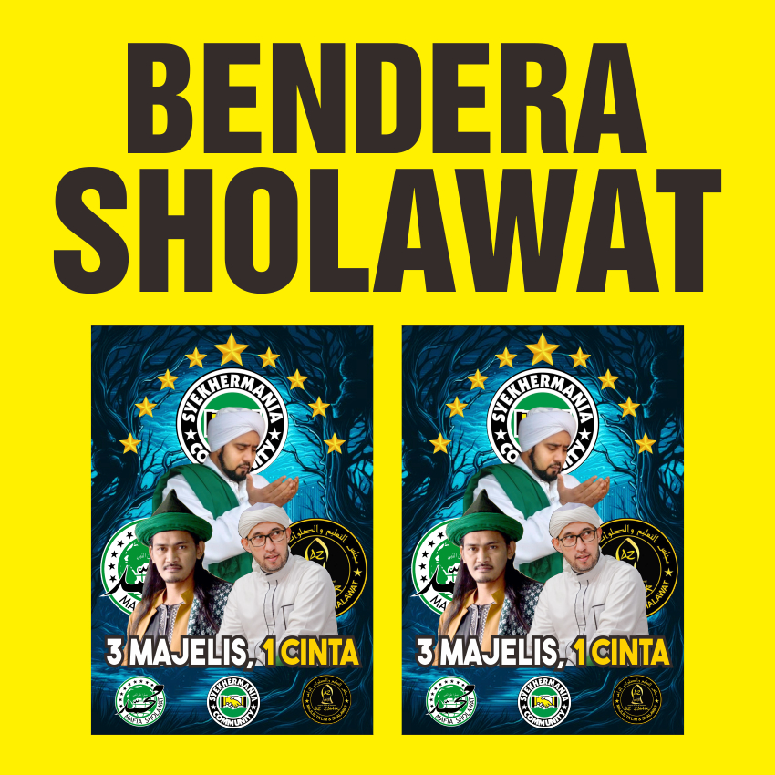 Bendera Sholawat 3 MAJELIS 1 CINTA KEREN
