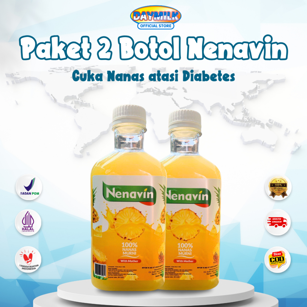 

[PROMO 2 BOTOL] NENAVIN Cuka Nanas - Obat Diabetes Ampuh - 300ml - BPOM - BISA COD - Atasi Gula Darah