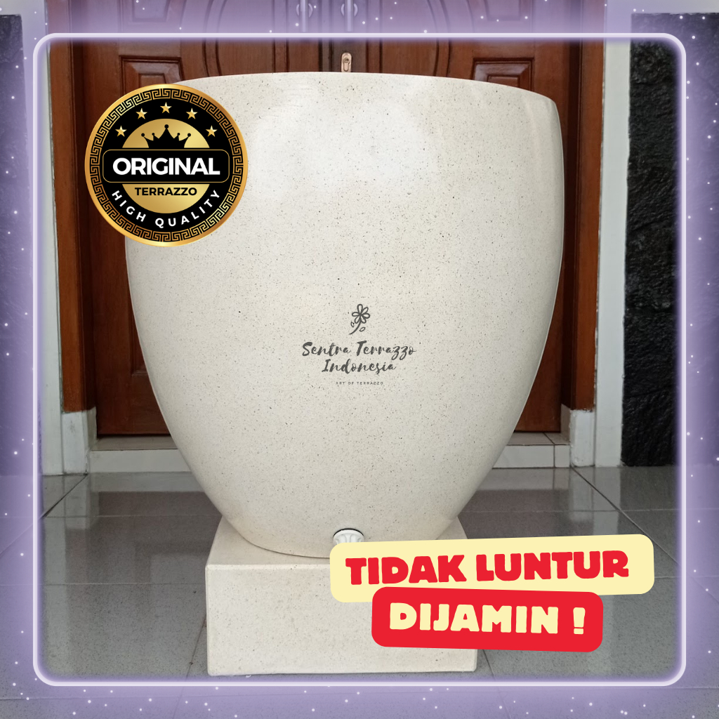 Bak Mandi Gentong Besar / Bak Mandi Unik / Bak Mandi Marmer Minimalis Traso Teraso Terrazo Terrazzo