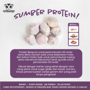 ADEWAP GLIDER Frozen Food Sweet Potato  Meatball Glider Chicken For Sugar Glider
