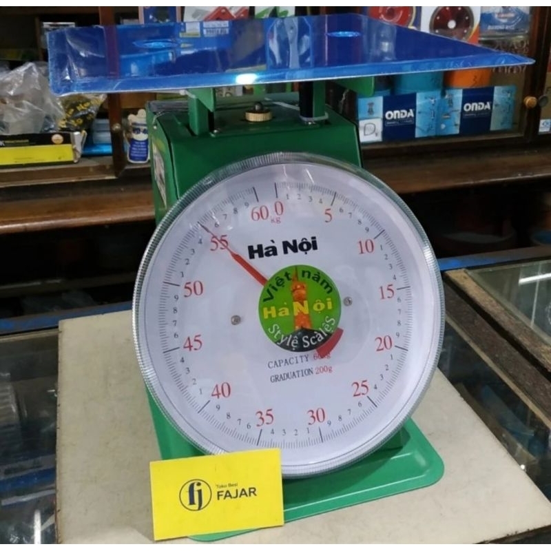 Timbangan vietnam model duduk 60 kg / timbangan jarum pegas model rata